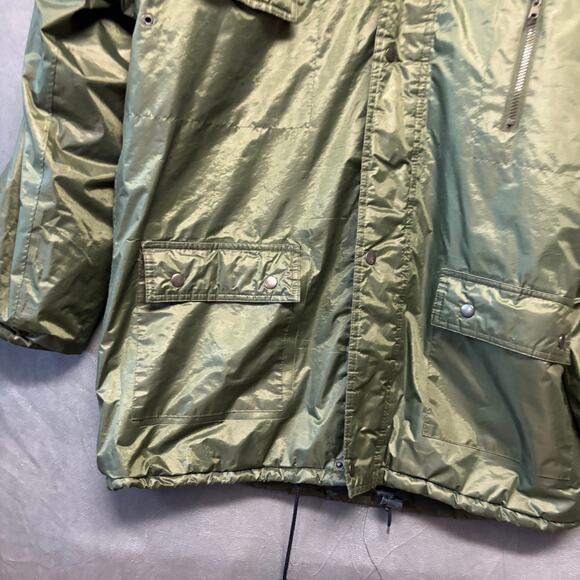 Mossi Racing Parka Jacket Hooded Quilted Shiny Full Zip Winter Athletic Perform - Picture 6 of 15